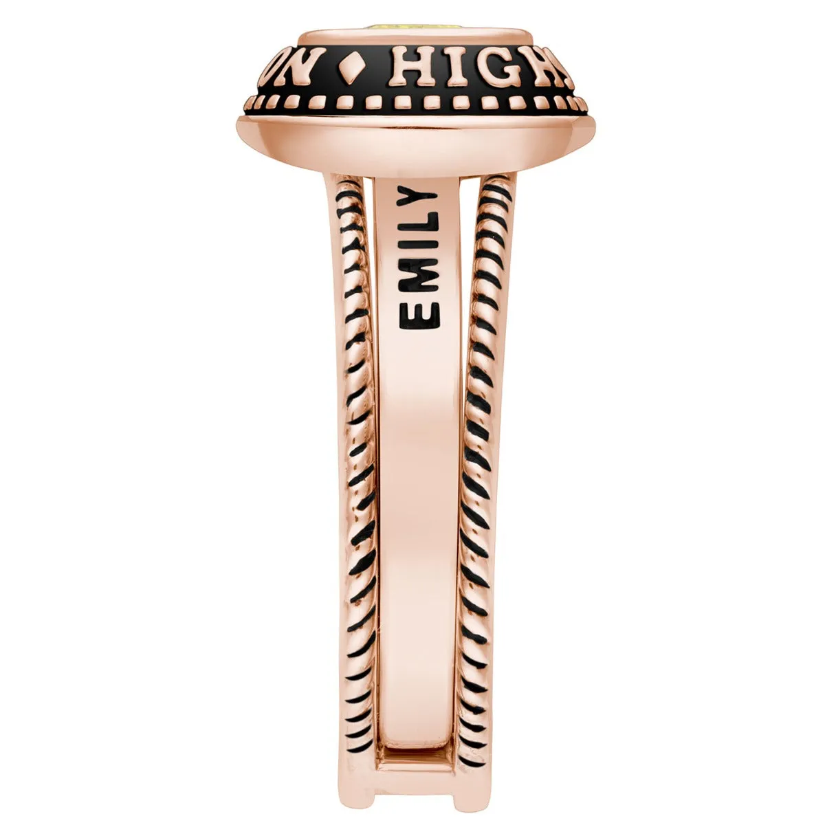 Ladies' 14k Rose Gold Plated Freestyle Class Ring with Jacket sold by Limoges Jewelry product image thumbnail 5