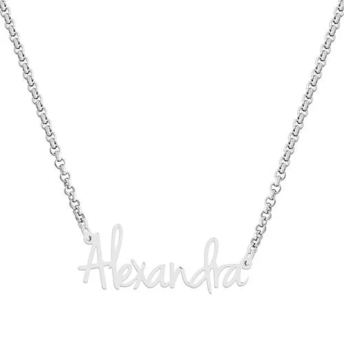 Sterling Silver Petite Script Name Pendant with Free Mini Stocking sold by Limoges Jewelry product image thumbnail 3