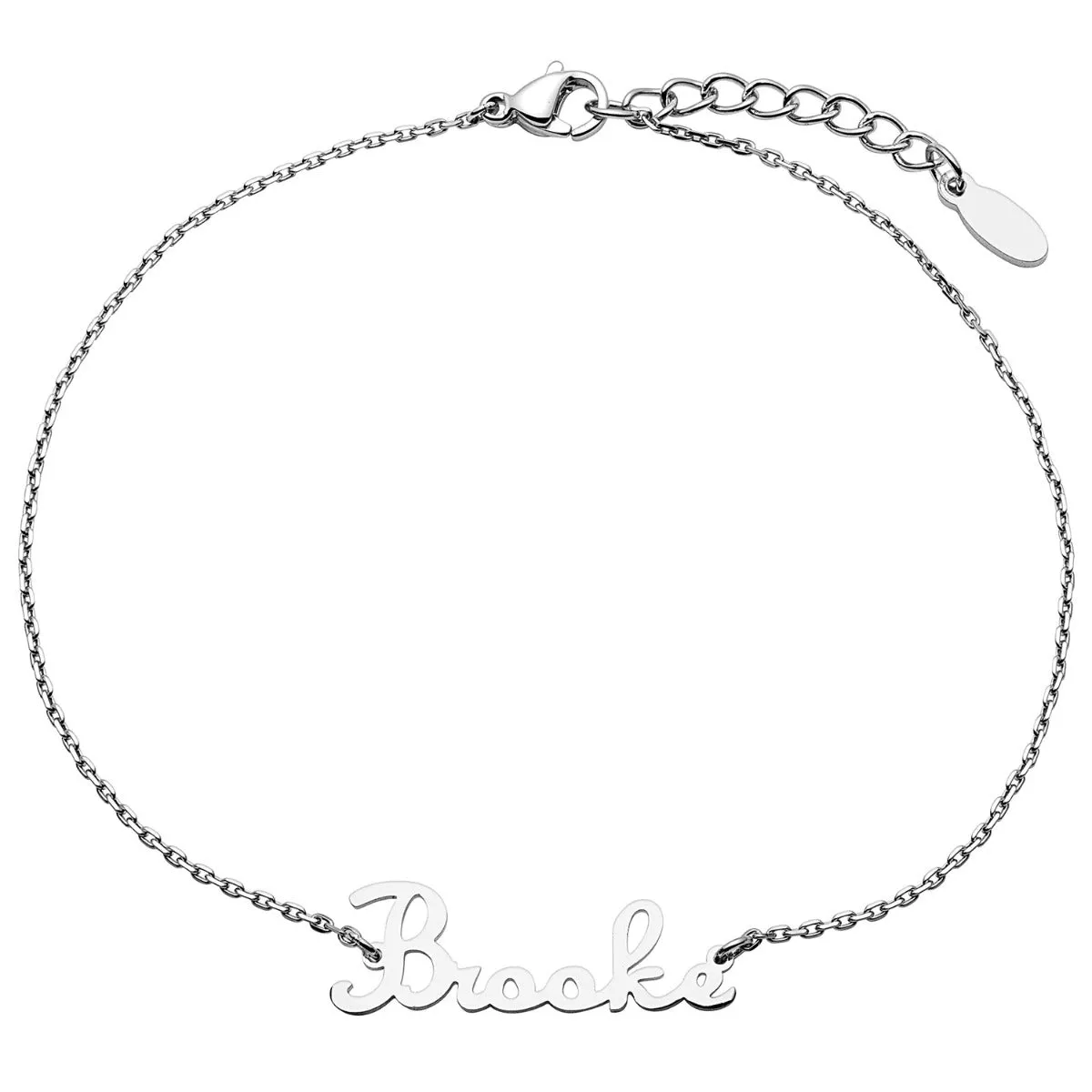 Stainless Steel Fancy Script Name Anklet sold by Limoges Jewelry product image thumbnail 2