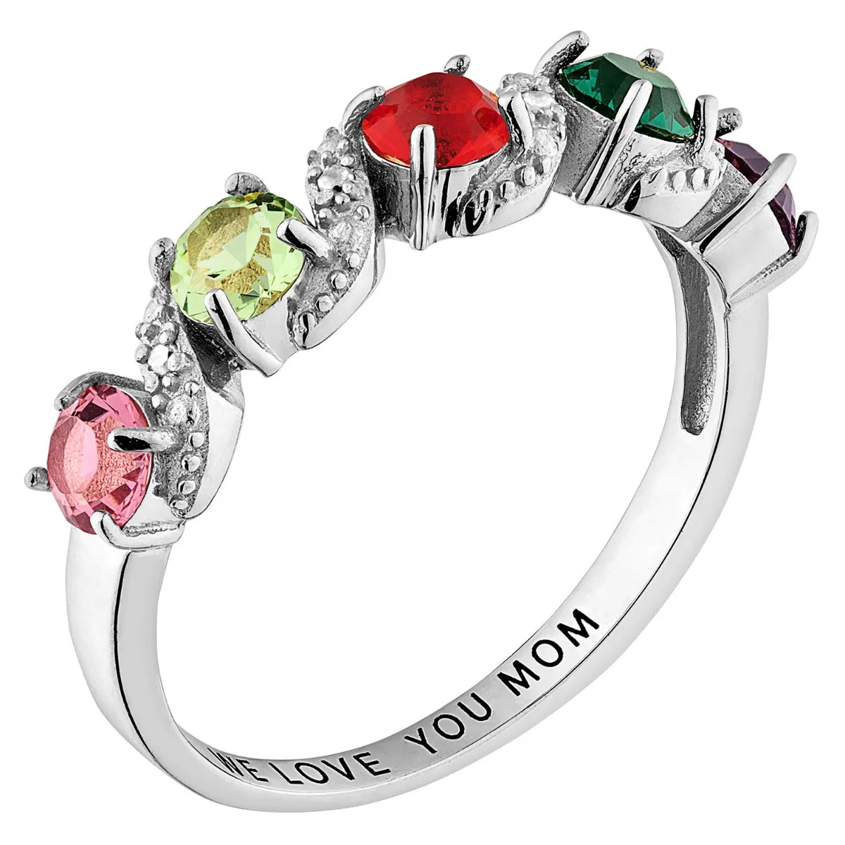 Family Birthstone and Diamond Accent Ring sold by Limoges Jewelry product image thumbnail 2