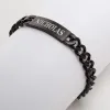 Black Stainless Steel Engraved Men's ID Bracelet sold by Limoges Jewelry