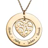 14K Gold over Sterling Family Name and Heart Family Tree Necklace sold by Limoges Jewelry
