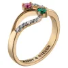 14K Gold over Sterling Couple's Birthstone and Diamond Accent Ring sold by Limoges Jewelry