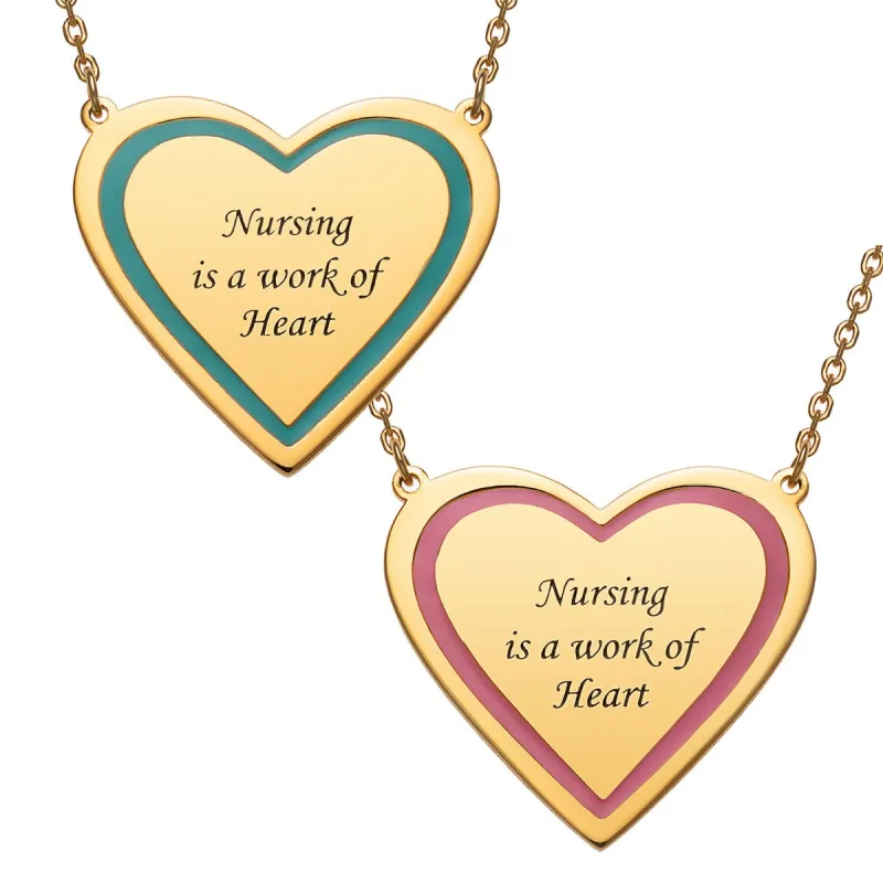 14K Gold Plated Personalized Nurses are a work of Heart Necklace sold by Limoges Jewelry