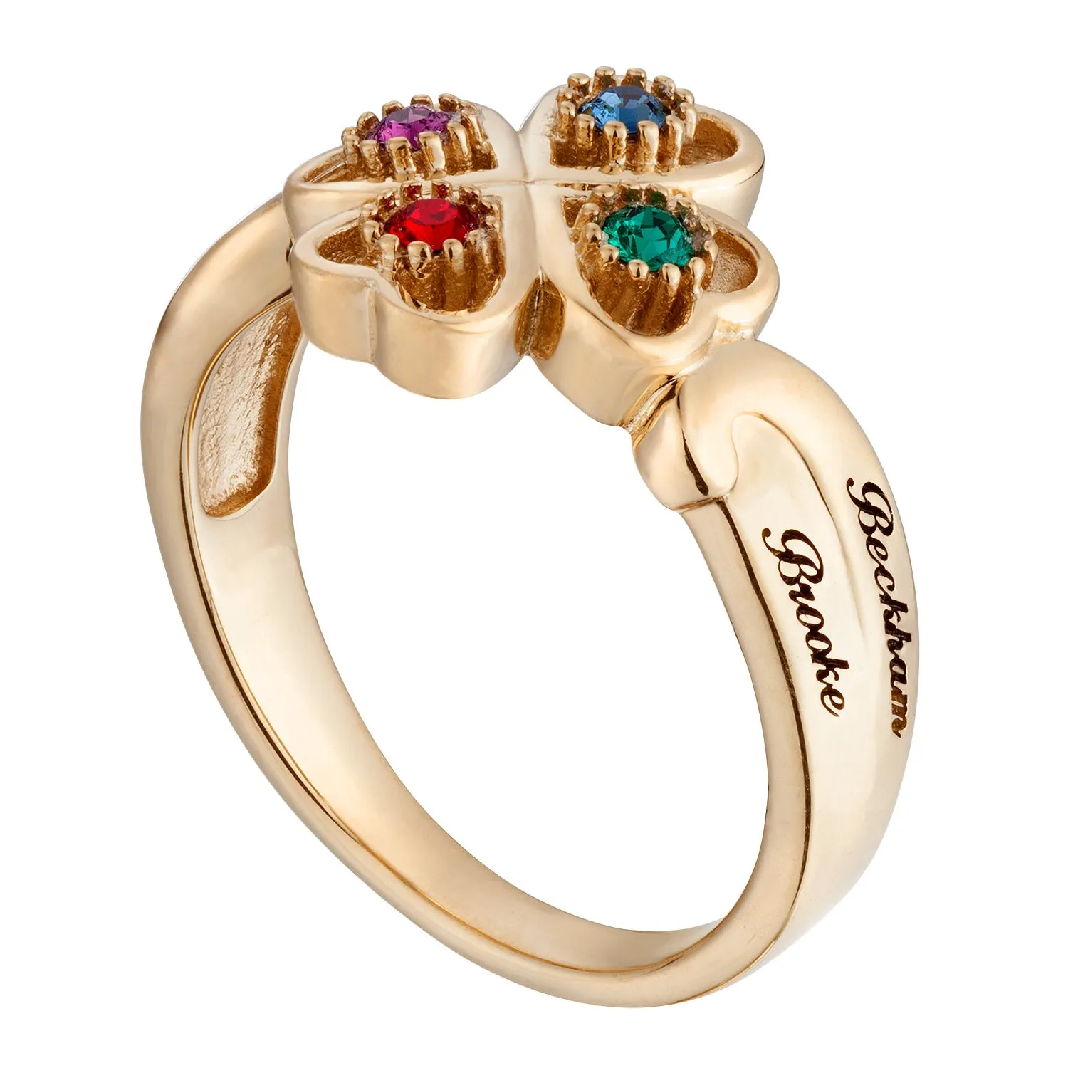 14K Gold over Sterling Personalized Name & Heart Birthstone Ring sold by Limoges Jewelry product image thumbnail 3