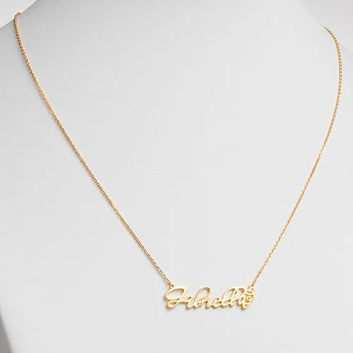 10K Yellow Gold Fancy Script Name Necklace sold by Limoges Jewelry product image thumbnail 2