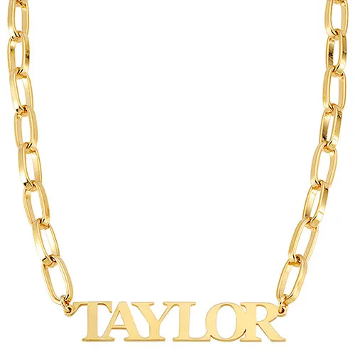 Silver Plated Cutout Name Thick Paper Clip Necklace sold by Limoges Jewelry product image thumbnail 3