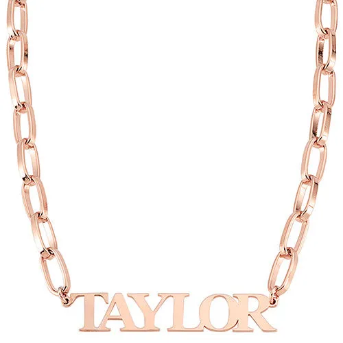 Silver Plated Cutout Name Thick Paper Clip Necklace sold by Limoges Jewelry product image thumbnail 5