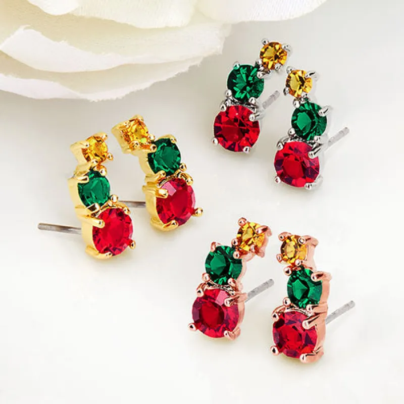 Graduated 3 Birthstone Crawler Stud Earring sold by Limoges Jewelry
