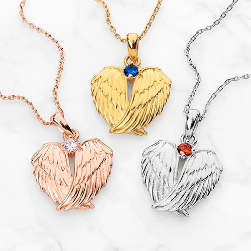 Memorial Angel Wings with Birthstone sold by Limoges Jewelry