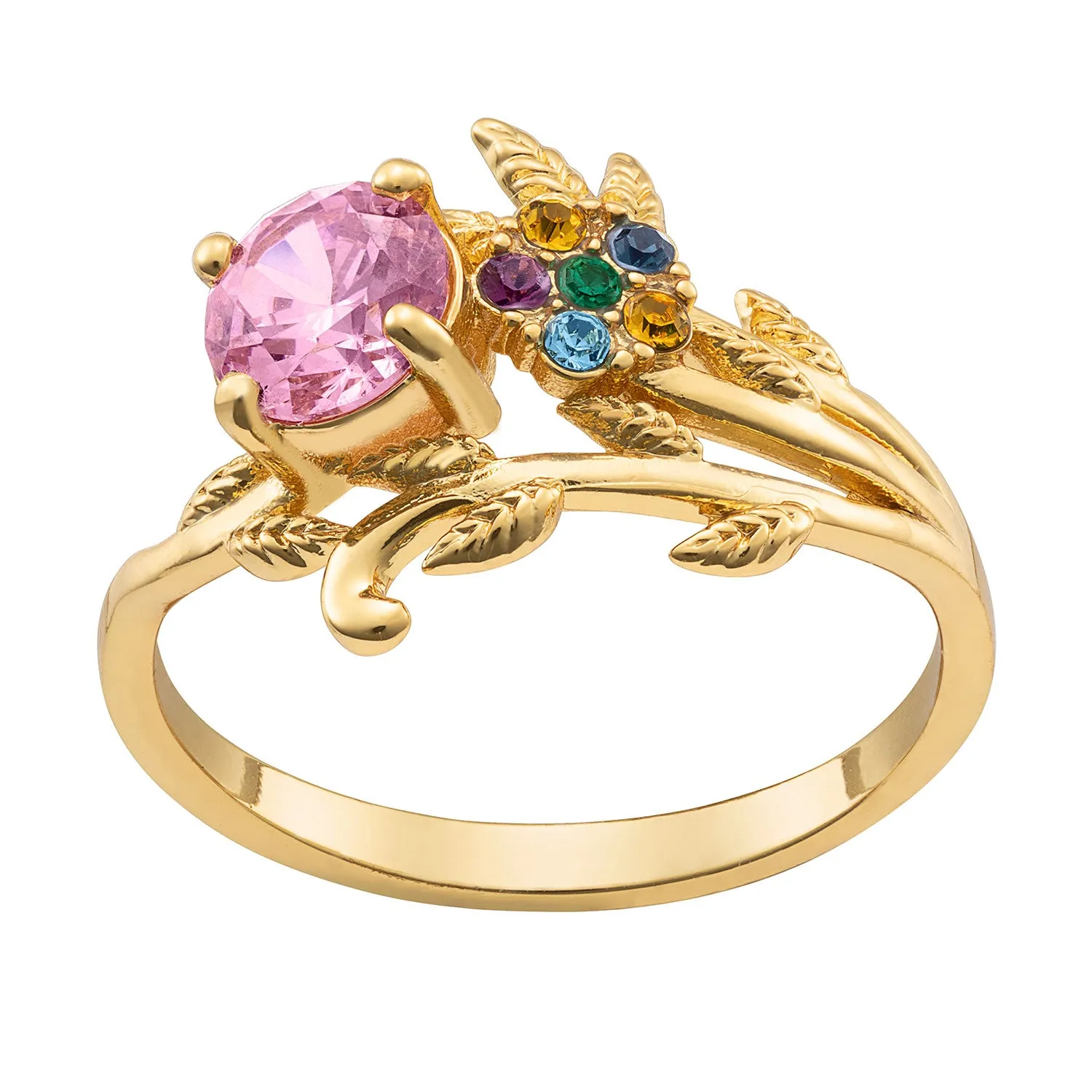 14K Gold over Sterling Mother's Family Flower Birthstone Ring sold by Limoges Jewelry