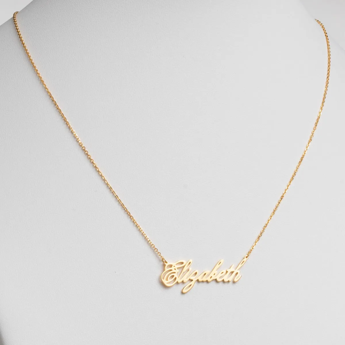 14K Gold over Sterling Script Name Necklace sold by Limoges Jewelry product image thumbnail 3