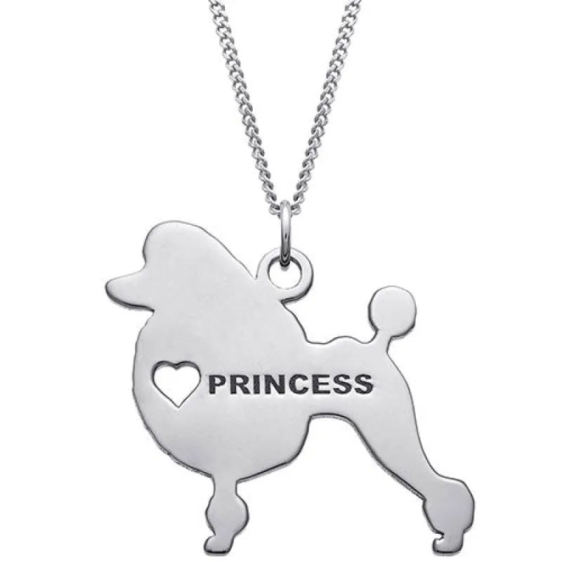 Silver Plated Poodle Silhouette Necklace sold by Limoges Jewelry