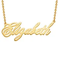14K Gold over Sterling Script Name Necklace sold by Limoges Jewelry