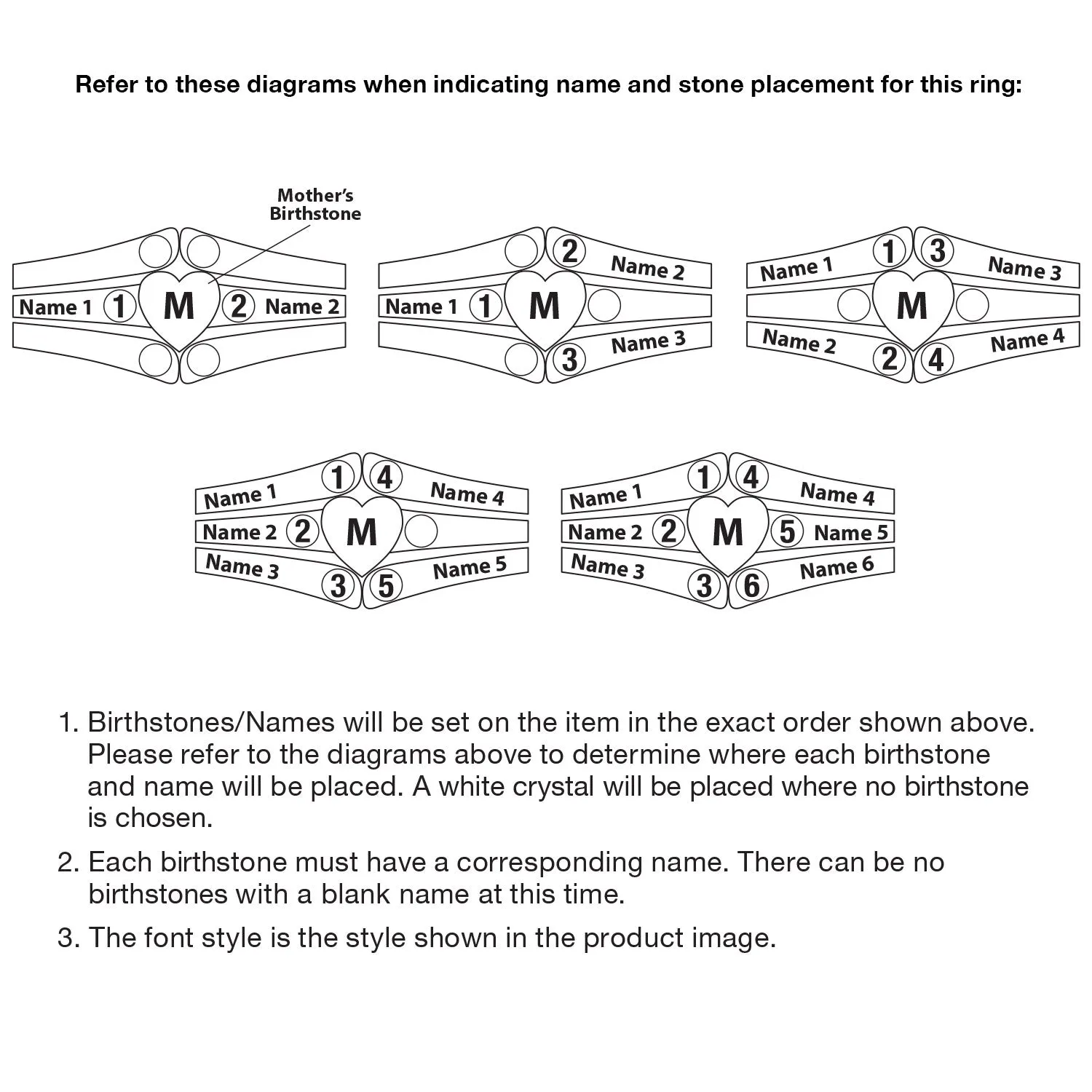 Sterling Silver Mother's Heart Birthstone Family Name Ring sold by Limoges Jewelry product image thumbnail 3