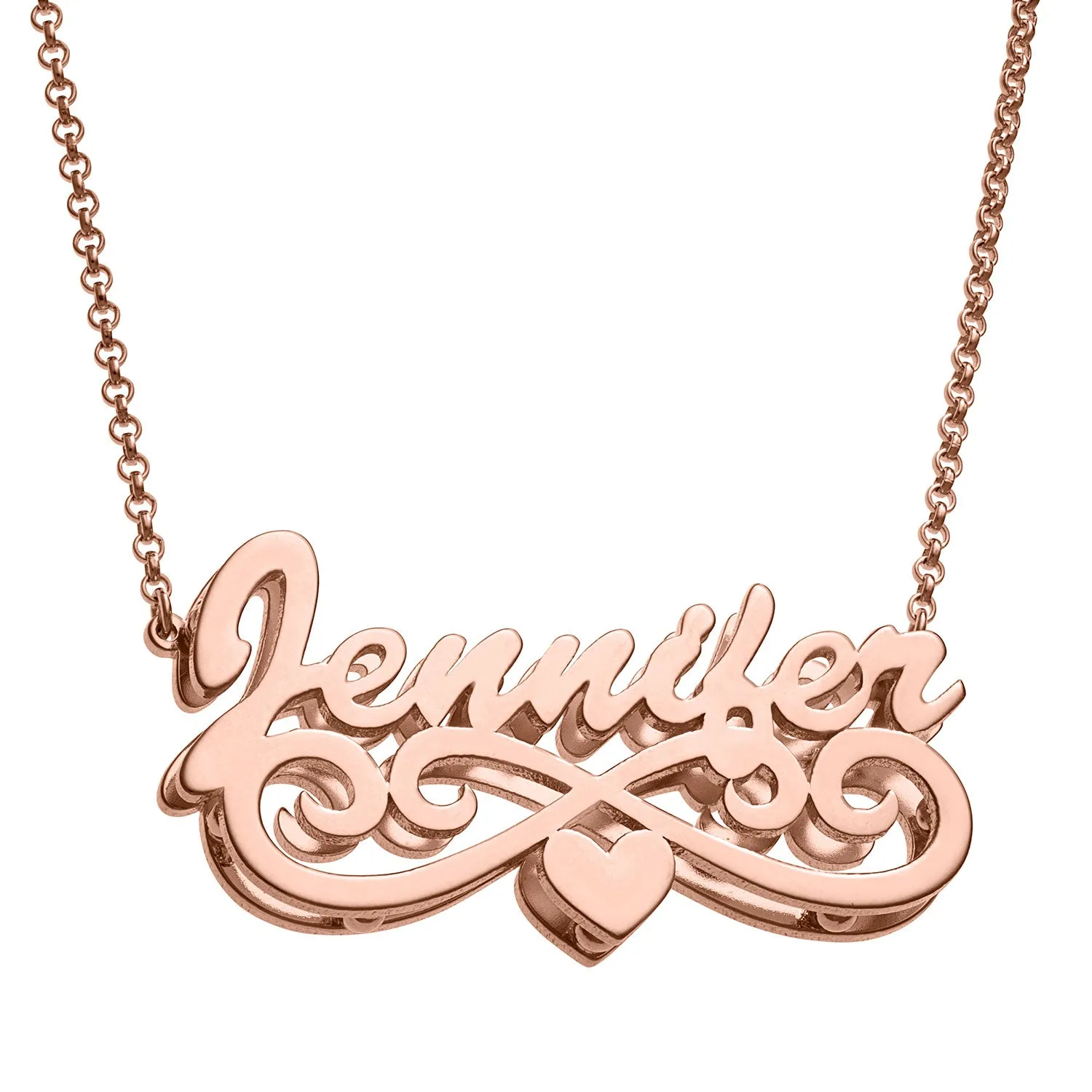 Personalized 14K Rose Gold over Sterling Double Nameplate Necklace sold by Limoges Jewelry