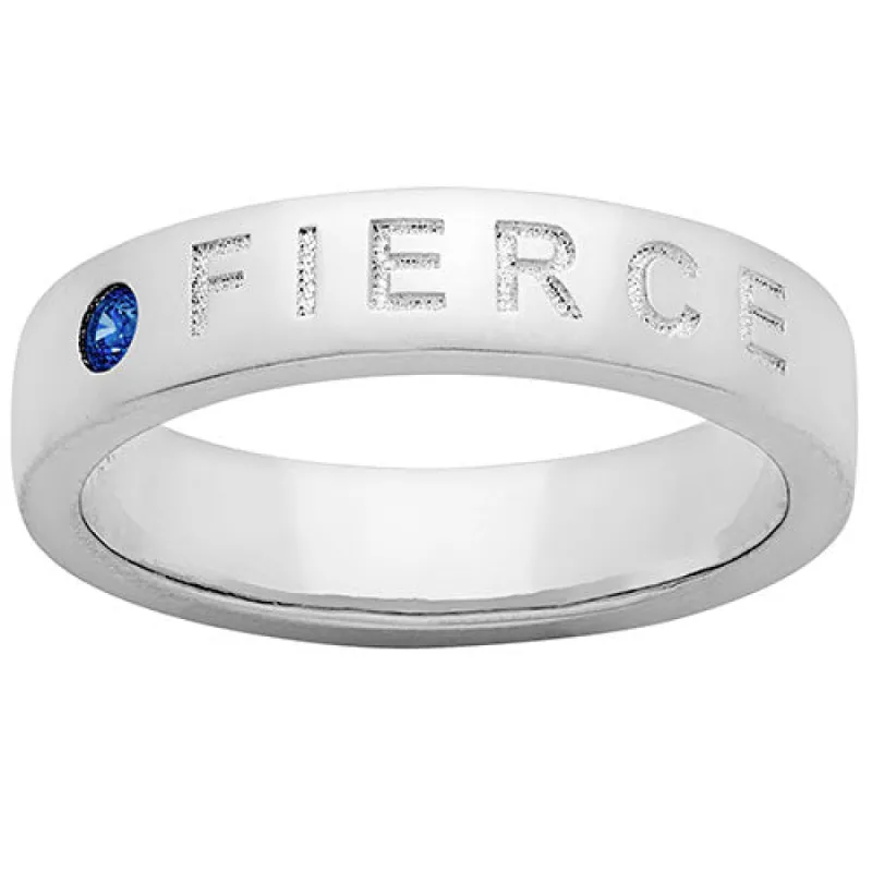 FIERCE Silver Plated Birthstone Empowerment Ring sold by Limoges Jewelry