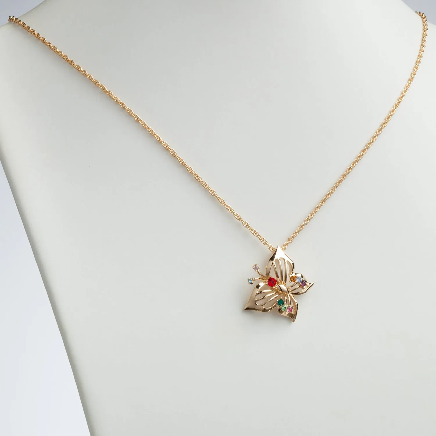 14K Gold over Sterling Family Butterfly Birthstone Pendant sold by Limoges Jewelry product image thumbnail 2