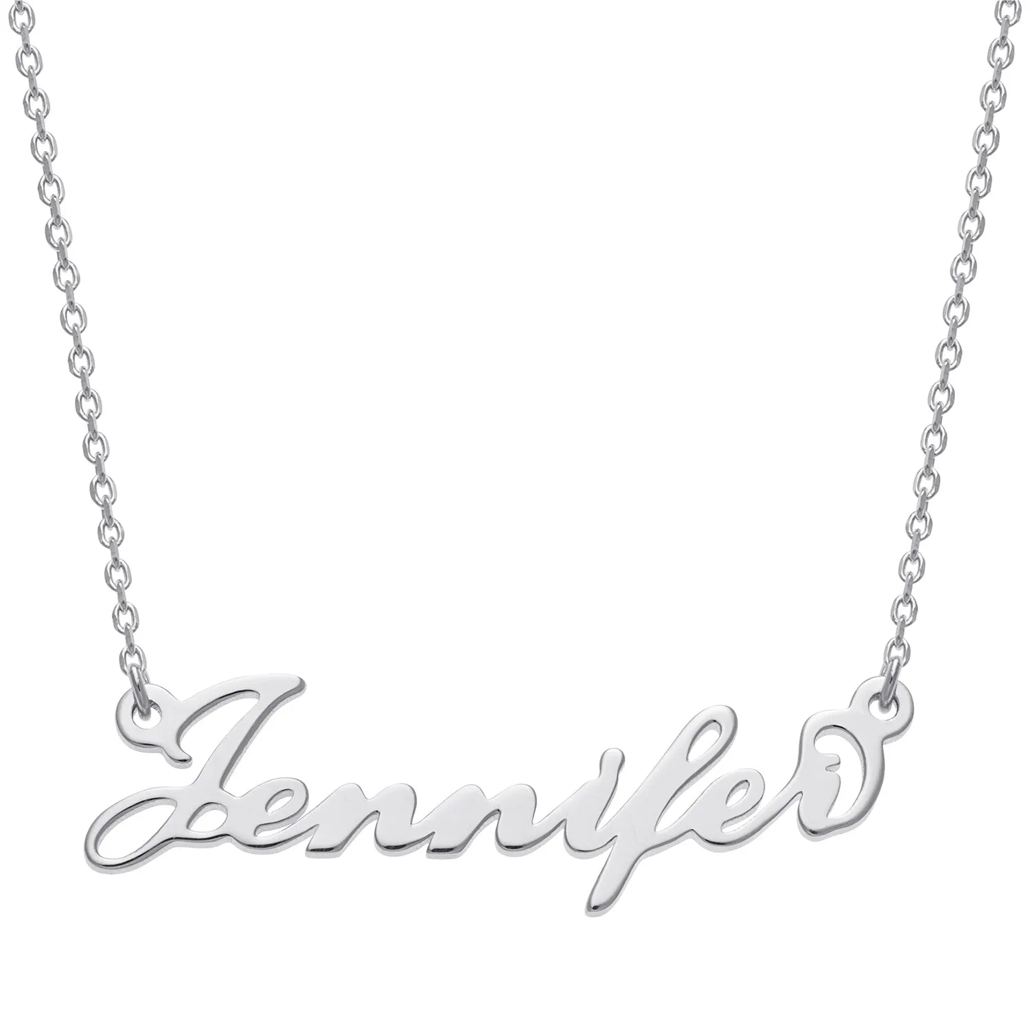 Sterling Silver Petite Script Name Necklace sold by Limoges Jewelry
