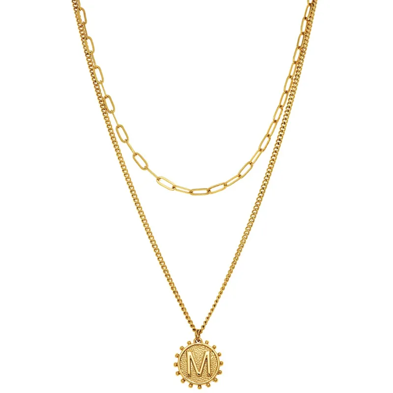 Sun Pendant Layered Chocker Necklace Gold Plated sold by Limoges Jewelry