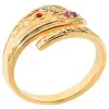 14K Gold Plated Family Birthstone Bypass Spoon Ring sold by Limoges Jewelry
