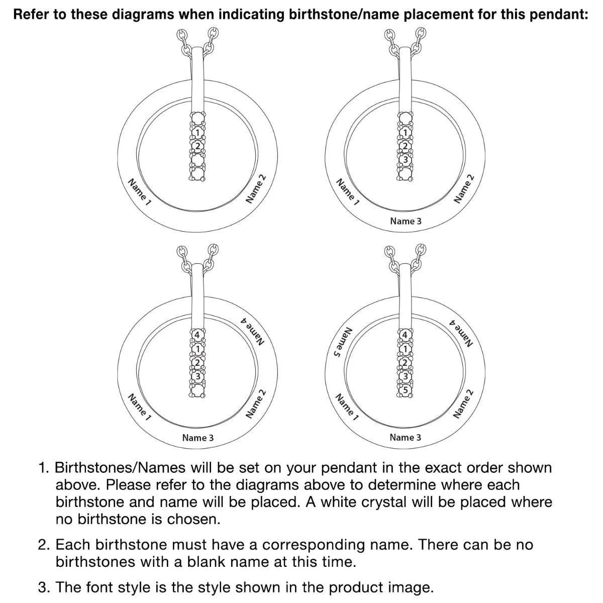 Silver Plated Family Name and Birthstone Circle Necklace sold by Limoges Jewelry product image thumbnail 4