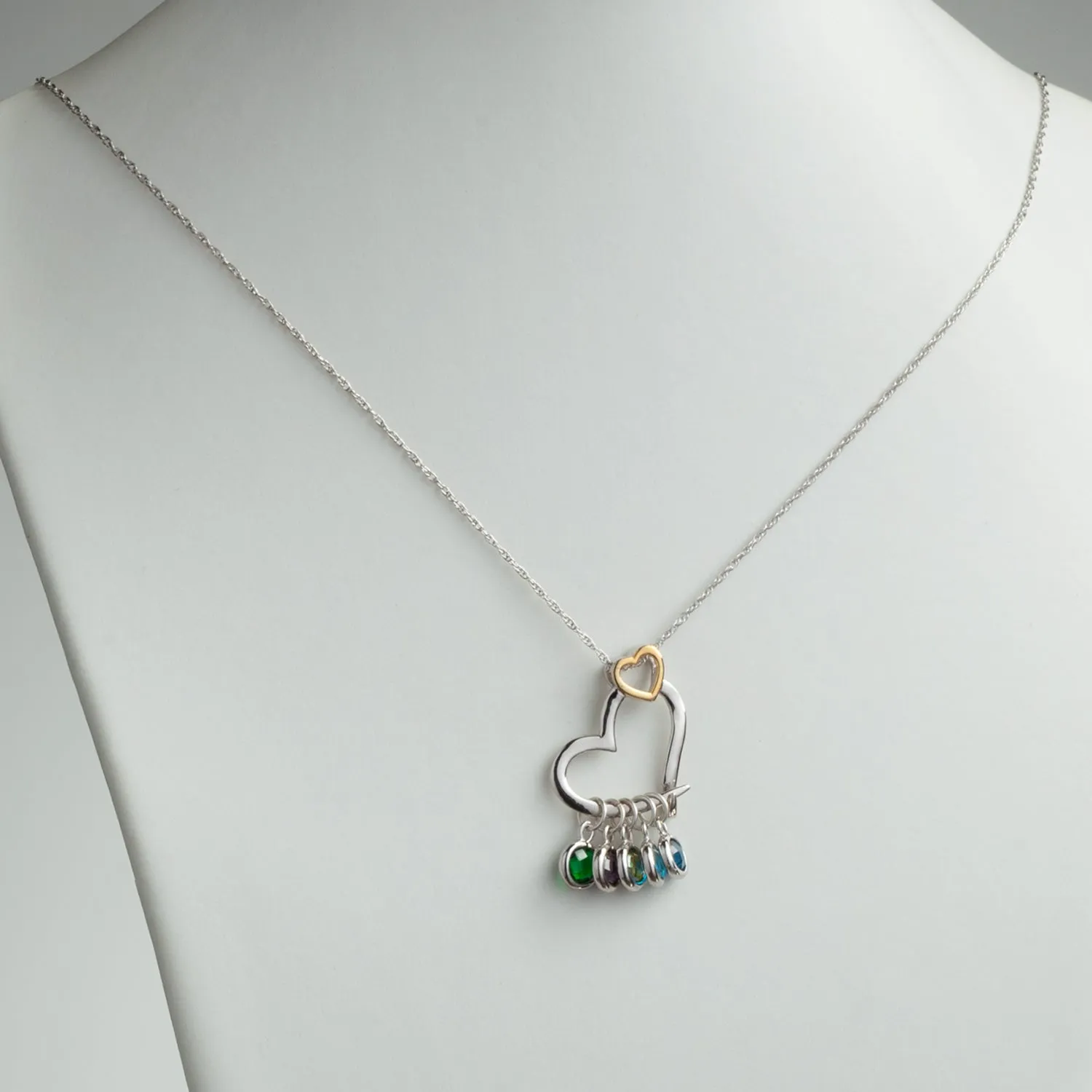 Sterling Silver Double Heart Slider Necklace sold by Limoges Jewelry product image thumbnail 2