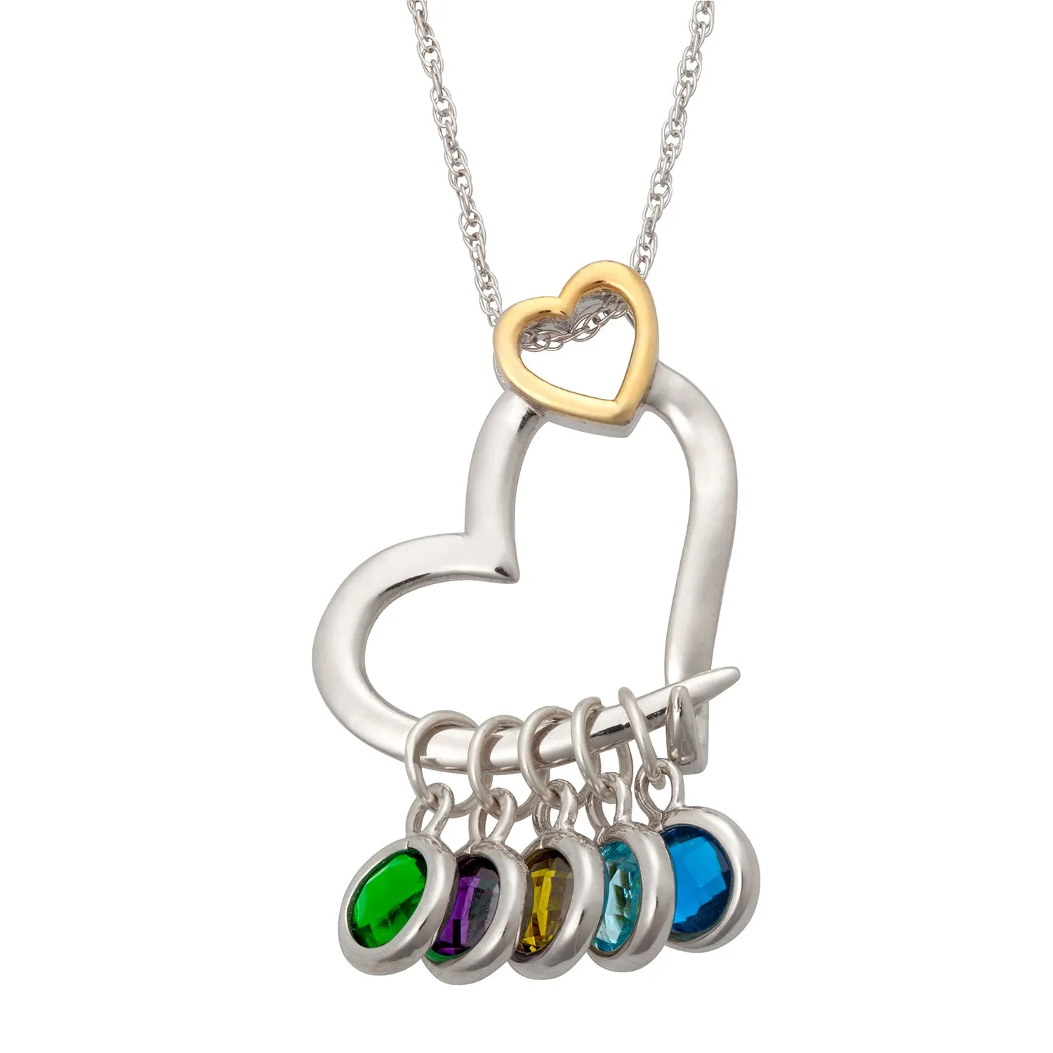 Sterling Silver Double Heart Slider Necklace sold by Limoges Jewelry