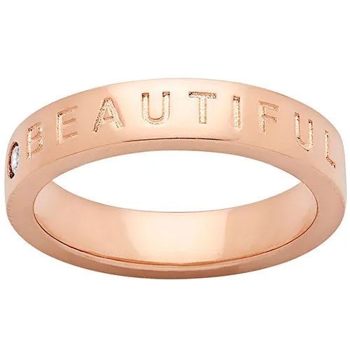 BEAUTIFUL 14K Rose Gold Plated Birthstone Empowerment Ring sold by Limoges Jewelry