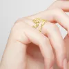 Gold over Sterling Script Name and Birthmonth Flower Bypass Ring sold by Limoges Jewelry