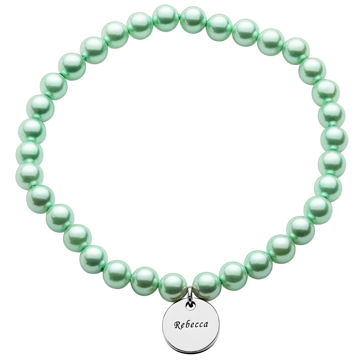 Silver Plated Personalized Pearl and Name Bracelet sold by Limoges Jewelry