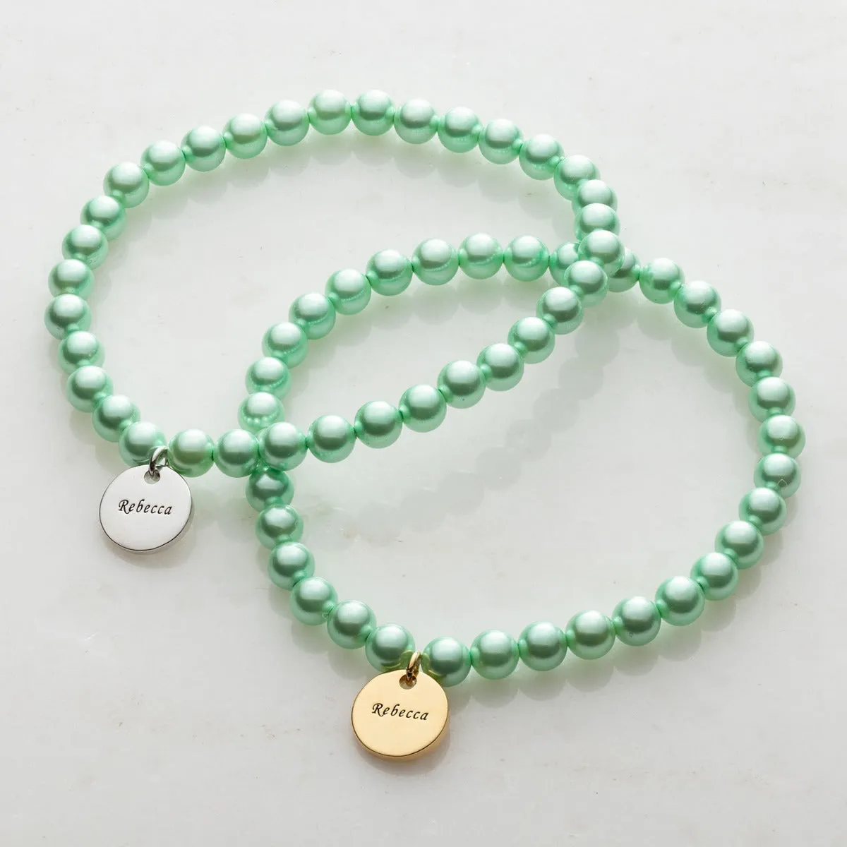 Silver Plated Personalized Pearl and Name Bracelet sold by Limoges Jewelry product image thumbnail 3