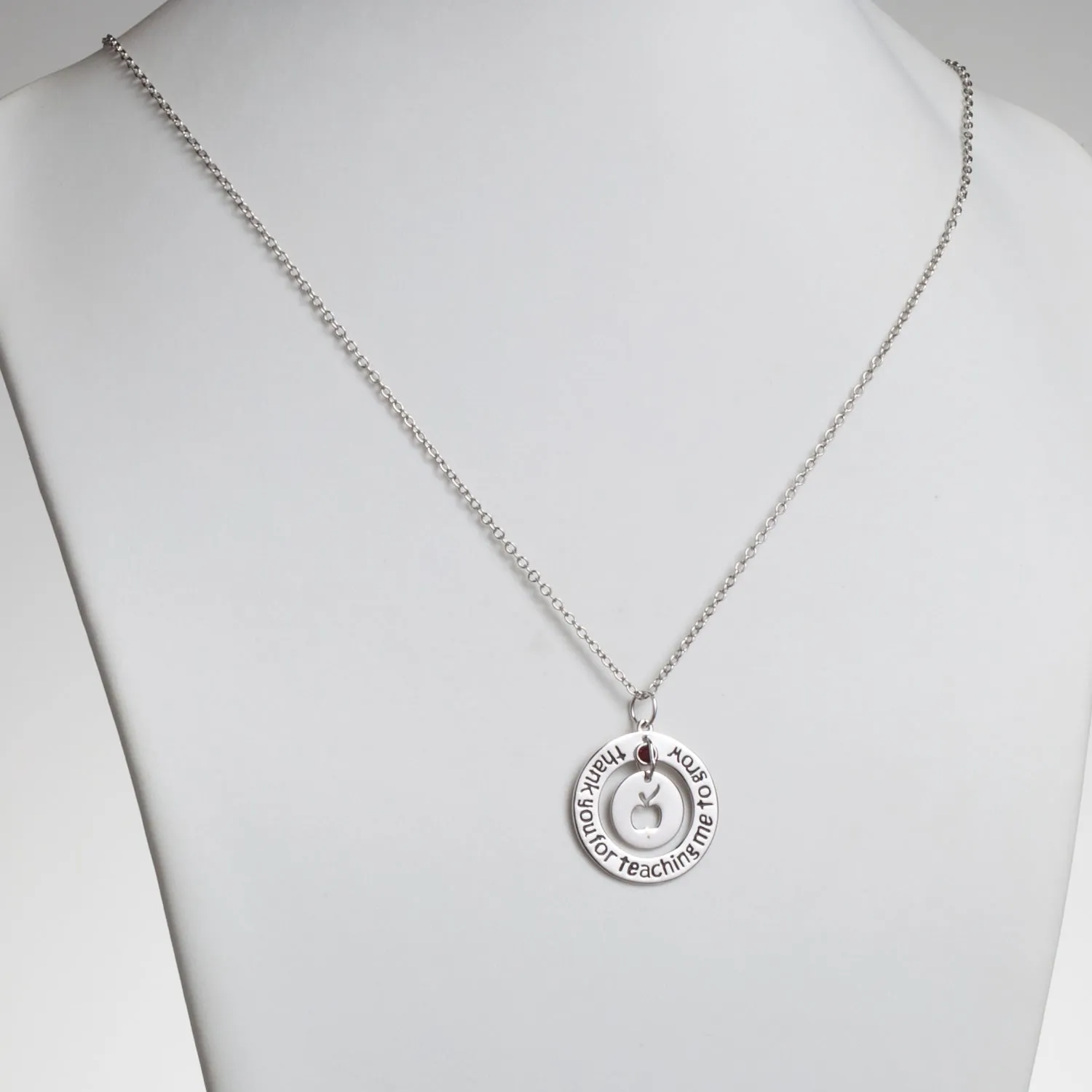 Thank You Apple Disc Pendant sold by Limoges Jewelry product image thumbnail 2