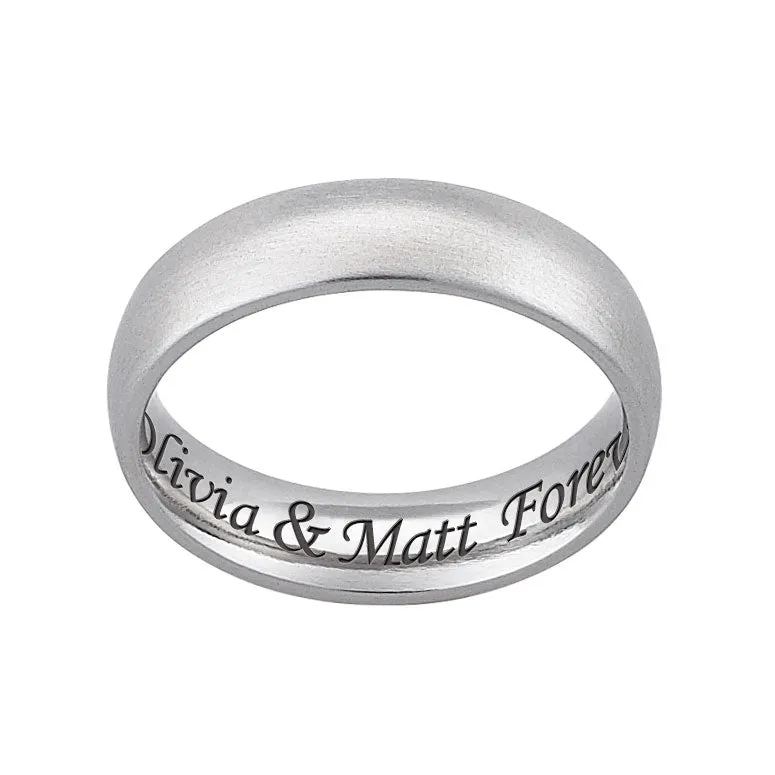Stainless Steel Engraved Classic Wedding Band sold by Limoges Jewelry