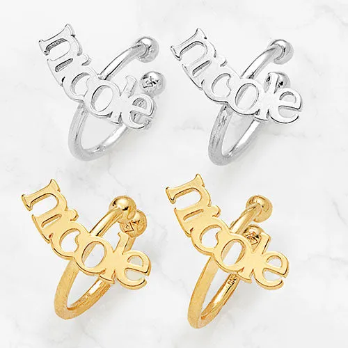 Lowercase Name Ear Cuffs sold by Limoges Jewelry