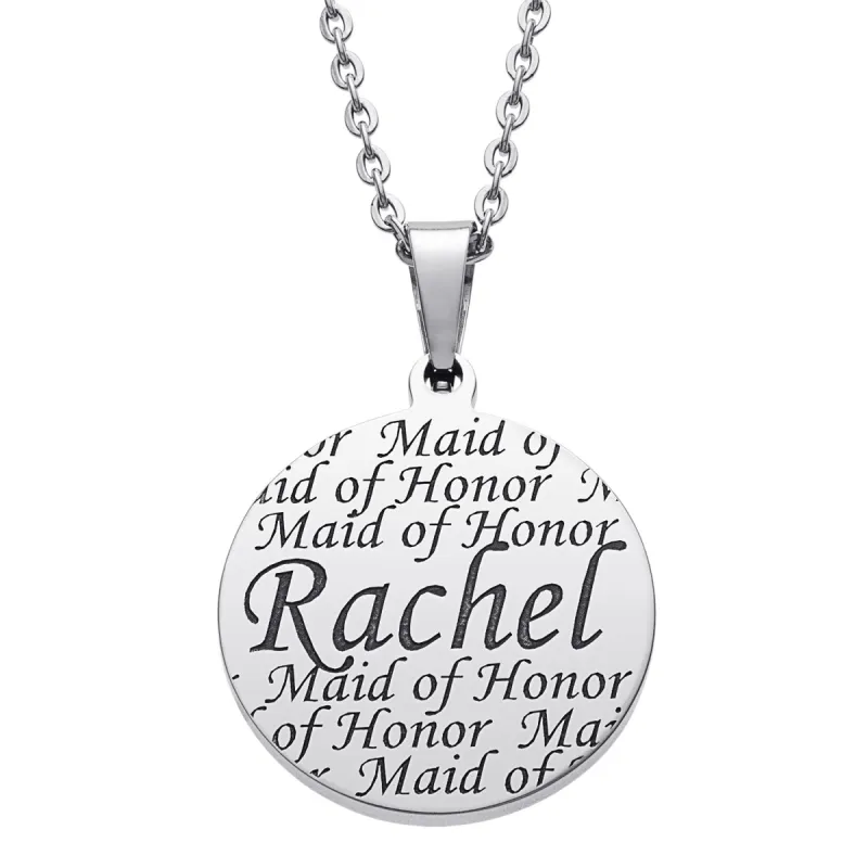 Everscribe Maid of Honor Engraved Necklace sold by Limoges Jewelry