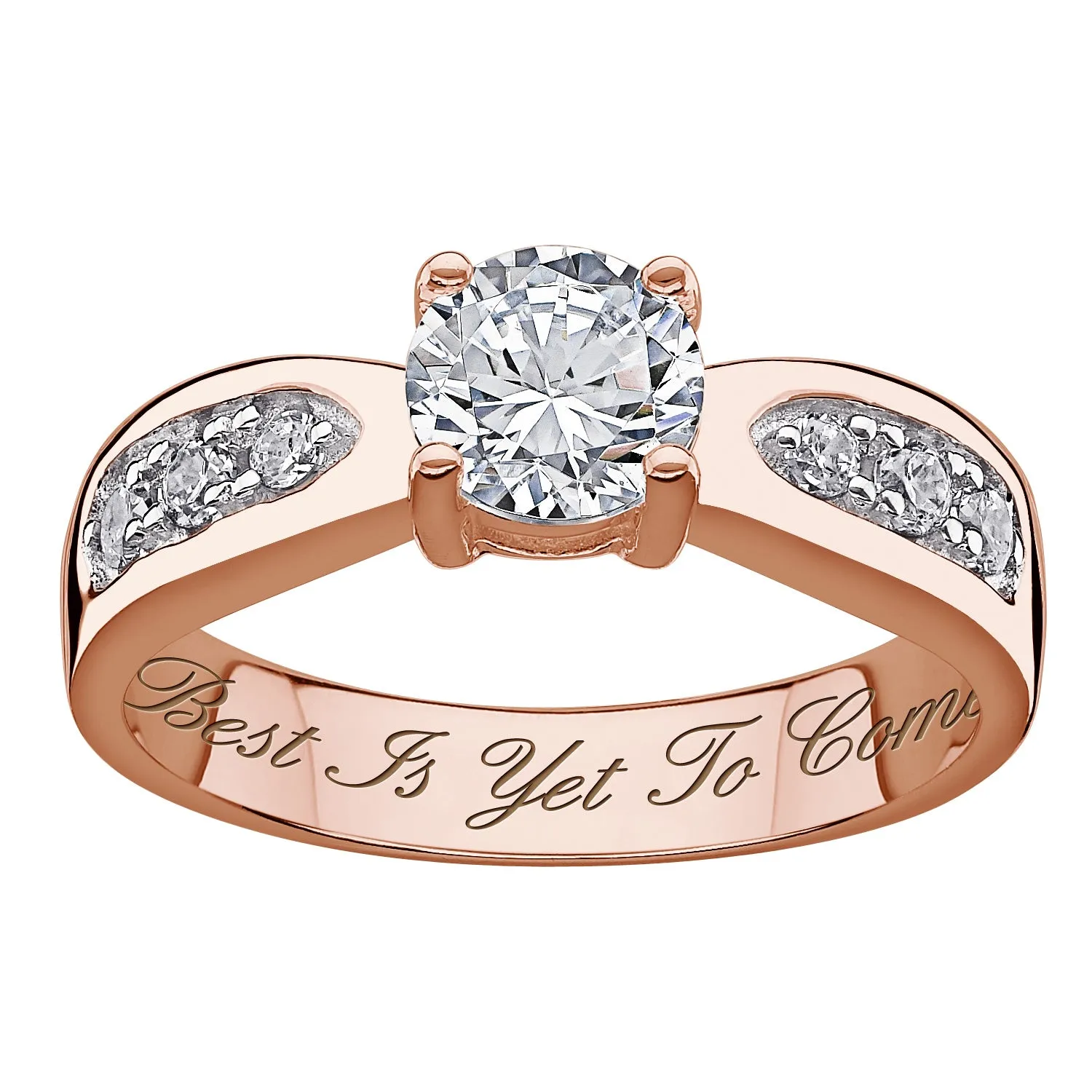 14K Rose Gold over Sterling Brilliant Engraved Wedding Ring sold by Limoges Jewelry product image thumbnail 2