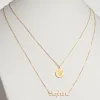 14K Gold Plated Double Layered Name and Occupation Necklace sold by Limoges Jewelry