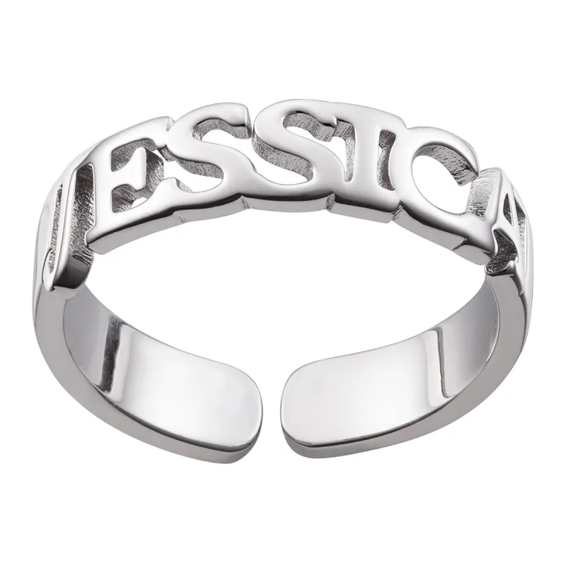 Silver Plated Personalized Name Ring sold by Limoges Jewelry