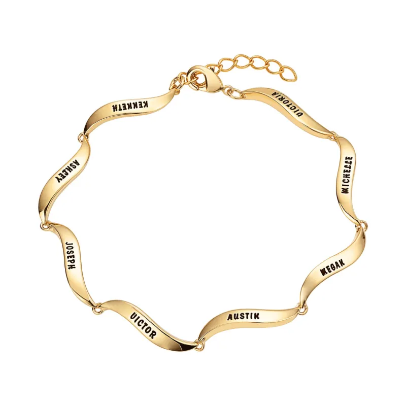 14K Gold Plated Family Name Bracelet sold by Limoges Jewelry