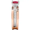Ladies' 2-Tone 14K Rose Gold over Sterling Class Ring with Jacket and CZ Accents sold by Limoges Jewelry