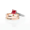 Ladies' 2-Tone 14K Rose Gold over Sterling Class Ring with Jacket and CZ Accents sold by Limoges Jewelry