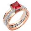 Ladies' 2-Tone 14K Rose Gold over Sterling Class Ring with Jacket and CZ Accents sold by Limoges Jewelry