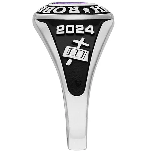 Ladies Sterling Silver Traditional Petite Oval Birthstone Class Ring sold by Limoges Jewelry product image thumbnail 3