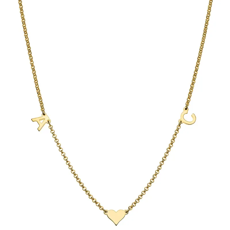 Couples Dainty Initial Necklace sold by Limoges Jewelry