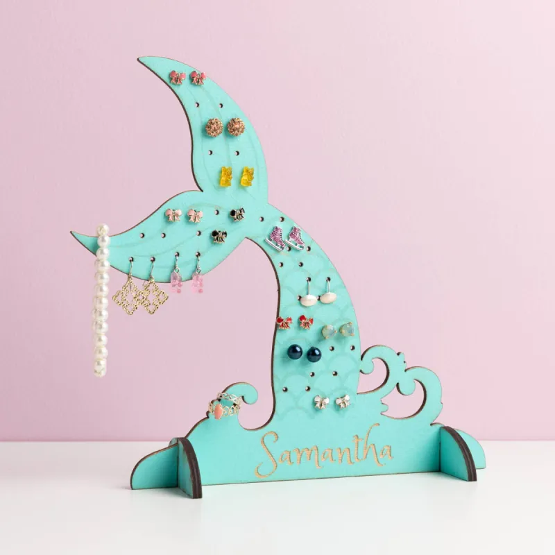 Mermaid Personalized Earring Holder sold by Limoges Jewelry