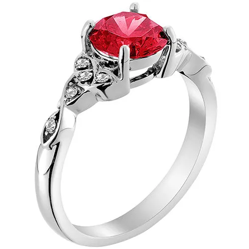 Silver Plated Simulated Ruby and Clear Crystal Trinity Knot Ring sold by Limoges Jewelry product image thumbnail 2