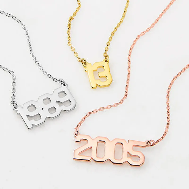 2 to 4 Digit Plaque Necklace sold by Limoges Jewelry