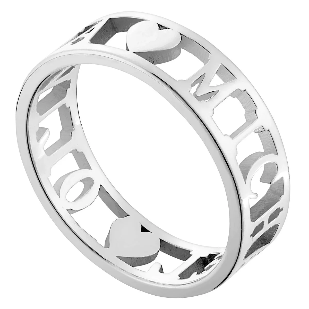 Sterling Silver Double Name with Hearts Band Ring sold by Limoges Jewelry product image thumbnail 3