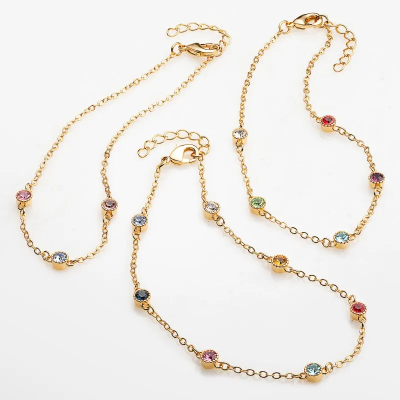 Birthstone Station Bracelet sold by Limoges Jewelry